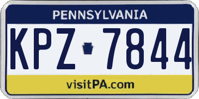 PA license plate KPZ7844