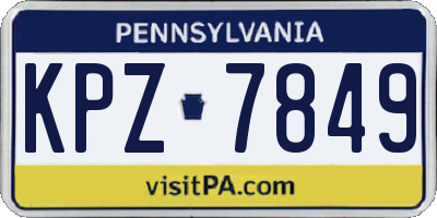 PA license plate KPZ7849