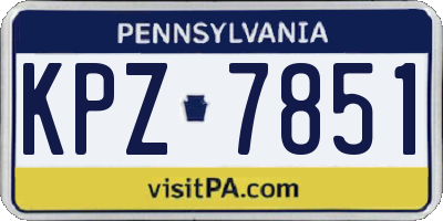 PA license plate KPZ7851