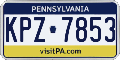 PA license plate KPZ7853
