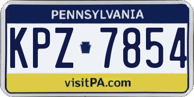 PA license plate KPZ7854