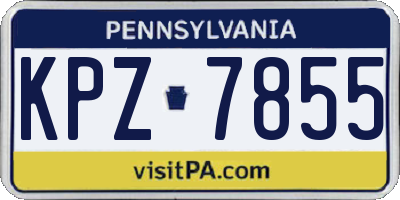 PA license plate KPZ7855