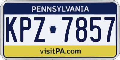 PA license plate KPZ7857