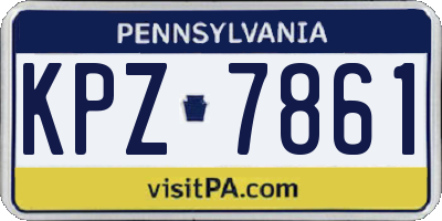 PA license plate KPZ7861