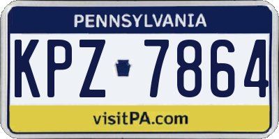 PA license plate KPZ7864