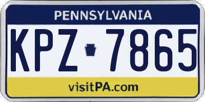 PA license plate KPZ7865