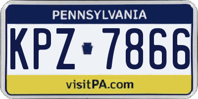 PA license plate KPZ7866