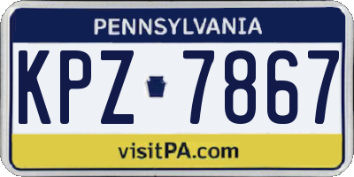 PA license plate KPZ7867