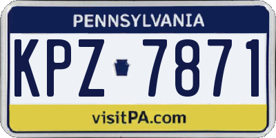 PA license plate KPZ7871