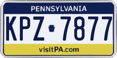 PA license plate KPZ7877