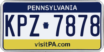 PA license plate KPZ7878