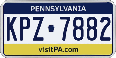 PA license plate KPZ7882