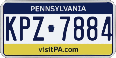 PA license plate KPZ7884