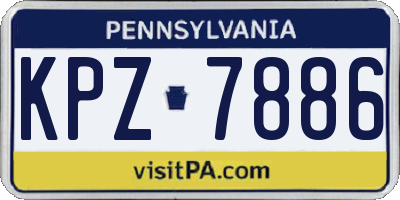 PA license plate KPZ7886