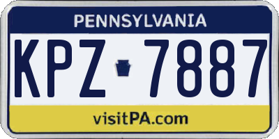 PA license plate KPZ7887