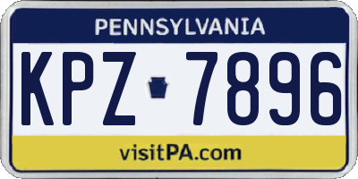 PA license plate KPZ7896