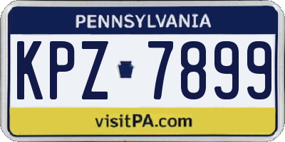 PA license plate KPZ7899