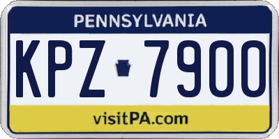 PA license plate KPZ7900
