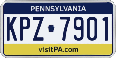 PA license plate KPZ7901