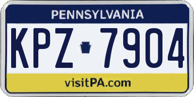 PA license plate KPZ7904