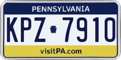 PA license plate KPZ7910