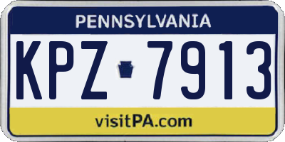 PA license plate KPZ7913