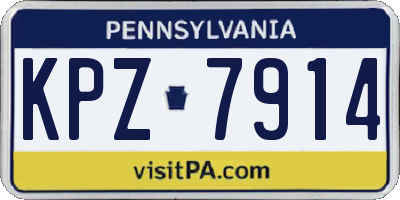 PA license plate KPZ7914