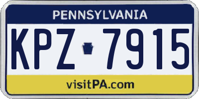 PA license plate KPZ7915