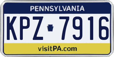 PA license plate KPZ7916