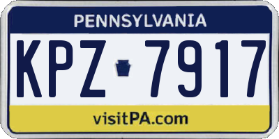 PA license plate KPZ7917