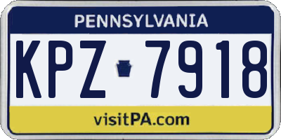 PA license plate KPZ7918