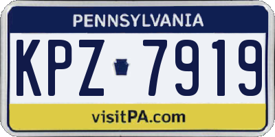 PA license plate KPZ7919