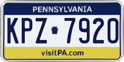 PA license plate KPZ7920