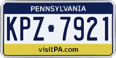 PA license plate KPZ7921