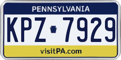PA license plate KPZ7929