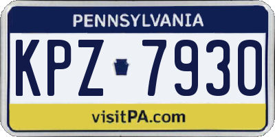 PA license plate KPZ7930