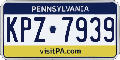 PA license plate KPZ7939