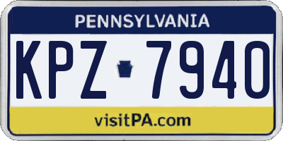 PA license plate KPZ7940