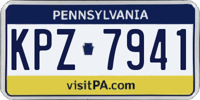 PA license plate KPZ7941