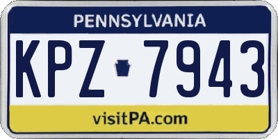 PA license plate KPZ7943