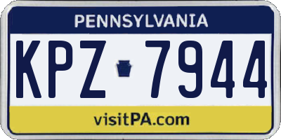 PA license plate KPZ7944