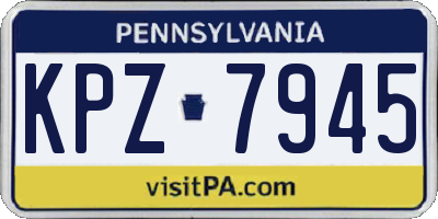 PA license plate KPZ7945