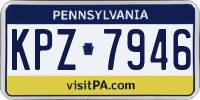 PA license plate KPZ7946
