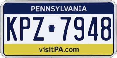 PA license plate KPZ7948