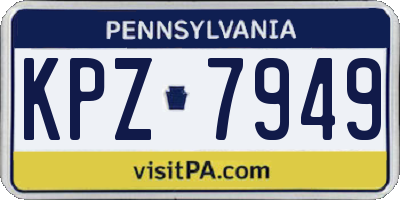 PA license plate KPZ7949