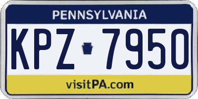 PA license plate KPZ7950
