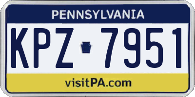 PA license plate KPZ7951