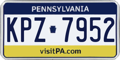 PA license plate KPZ7952