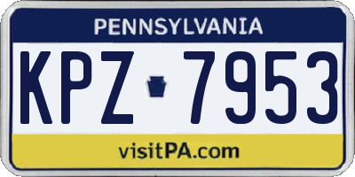 PA license plate KPZ7953