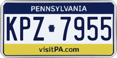 PA license plate KPZ7955